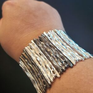 Silver and Dark Gray Women's Bracelet